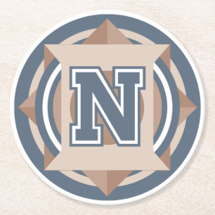 Porta-copo De Papel Redondo Monograma feito sob encomenda da inicial "N"