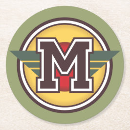 Porta-copo De Papel Redondo Monograma "M" inicial