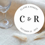 Porta-copo De Papel Redondo Monograma Wedding Favor Beber Personalizado<br><div class="desc">Monograma Casamento Favorece Beber Porta copos de Papel Redondo Personalizado</div>