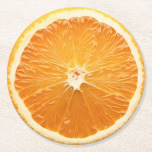 Porta-copo De Papel Redondo Montanha de Bebidas com Fatia Laranja Ultra Realis