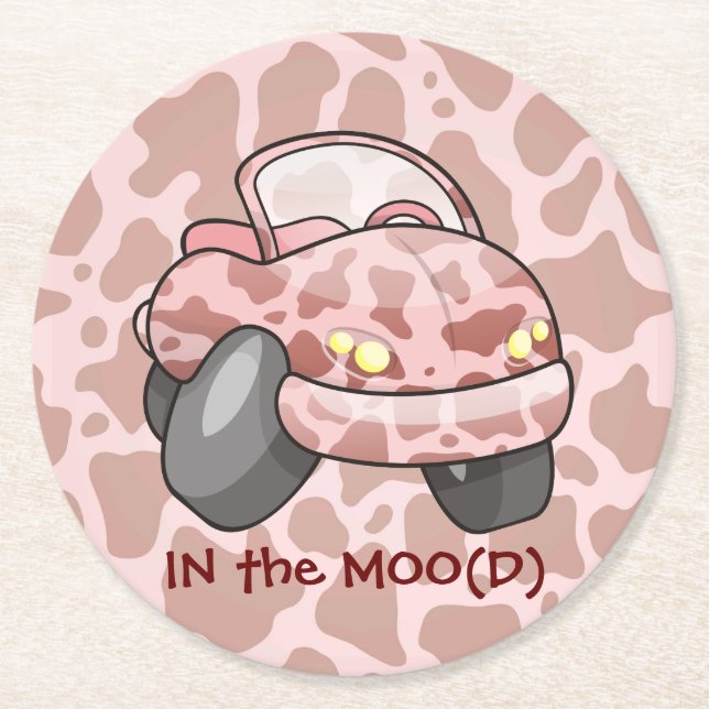 Porta-copo De Papel Redondo Moo Car (Frente)