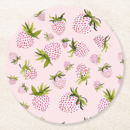 Porta-copo De Papel Redondo Morangos Macios - Doce Fruta