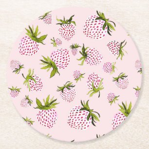 Porta-copo De Papel Redondo Morangos Macios - Doce Fruta