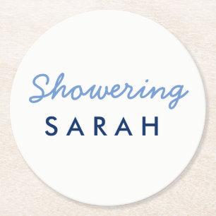 Porta-copo De Papel Redondo Mostrando a Porta copos Chá de fraldas da Mãe a Se