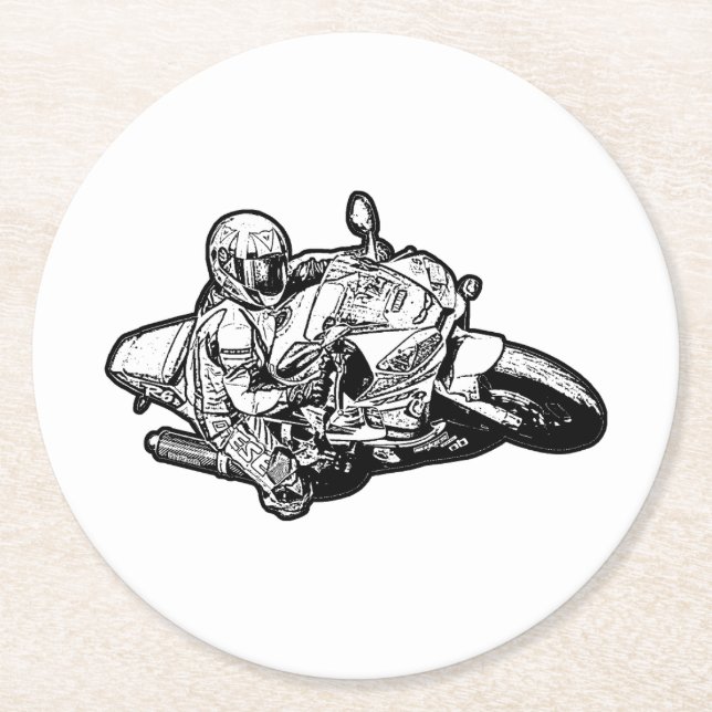 Porta-copo De Papel Redondo Motocicleta (Frente)