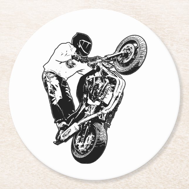 Porta-copo De Papel Redondo Motocicleta (Frente)