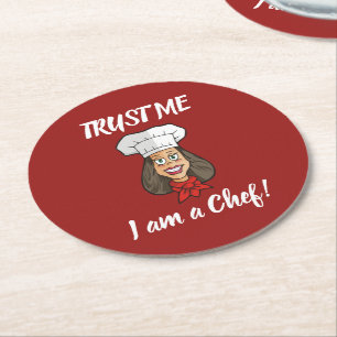 Porta-copo De Papel Redondo Mulher Chef