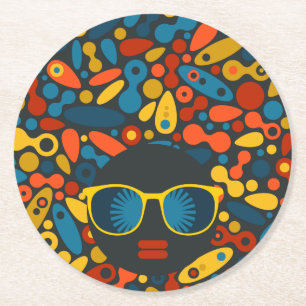 Porta-copo De Papel Redondo Mulher Preta #1