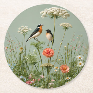 Porta-copo De Papel Redondo # Murmúrios no Sage Green Paper Coaster do Prado