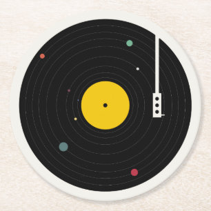 Porta-copo De Papel Redondo Música em toda parte   Florent Bodart