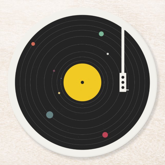 Porta-copo De Papel Redondo Música em toda parte | Florent Bodart (Frente)