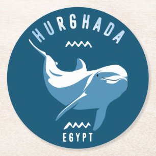 Porta-copo De Papel Redondo Nadar com Dolphins Hurghada Egypt T-Shirt
