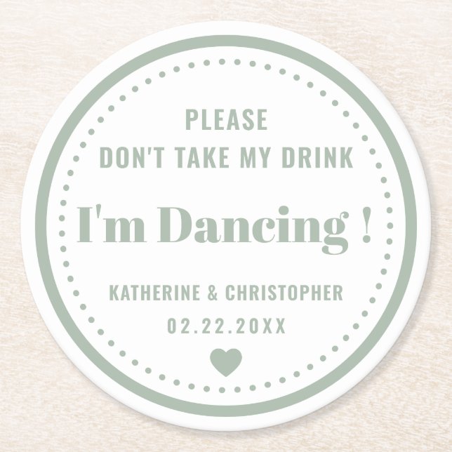 Porta-copo De Papel Redondo Não leve meu casamento clássico de sábio clássico (Frente)