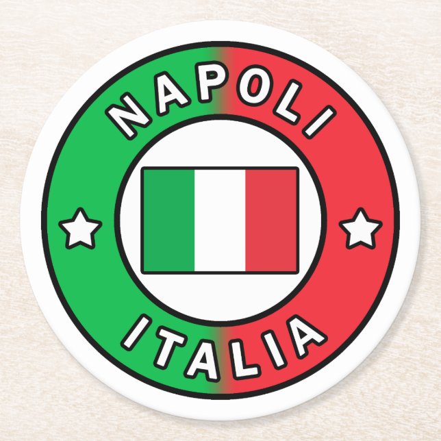 Porta-copo De Papel Redondo Napoli Itália (Frente)