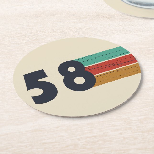 Porta-copo De Papel Redondo nascer de aniversário de 1958 (Angulado)