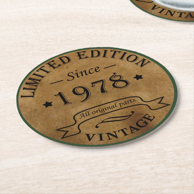 Porta-copo De Papel Redondo Nascer de aniversário de 1978 (Angulado)