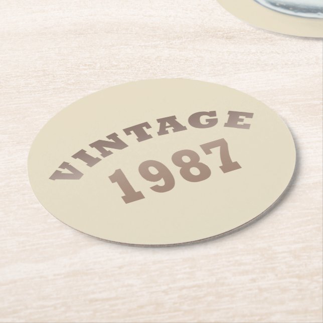 Porta-copo De Papel Redondo nascer de aniversário de 1987 (Angulado)