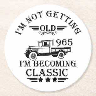 Porta-copo De Papel Redondo nascer em 1965 presente de aniversário vintage