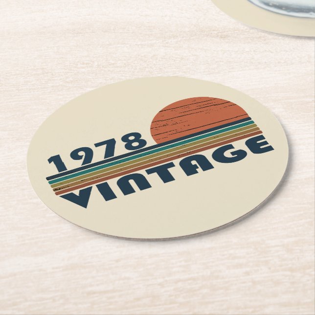 Porta-copo De Papel Redondo Nascer em presente de aniversário de 1978 (Angulado)