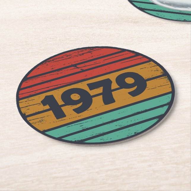 Porta-copo De Papel Redondo Nascer em presente de aniversário de 1979 (Angulado)