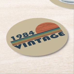 Porta-copo De Papel Redondo nascer em presente de aniversário de 1984