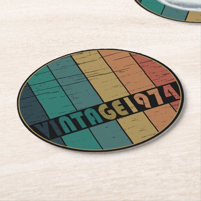 Porta-copo De Papel Redondo Nascer na festa de aniversário de 1974