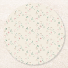 Porta-copo De Papel Redondo Natal Chic