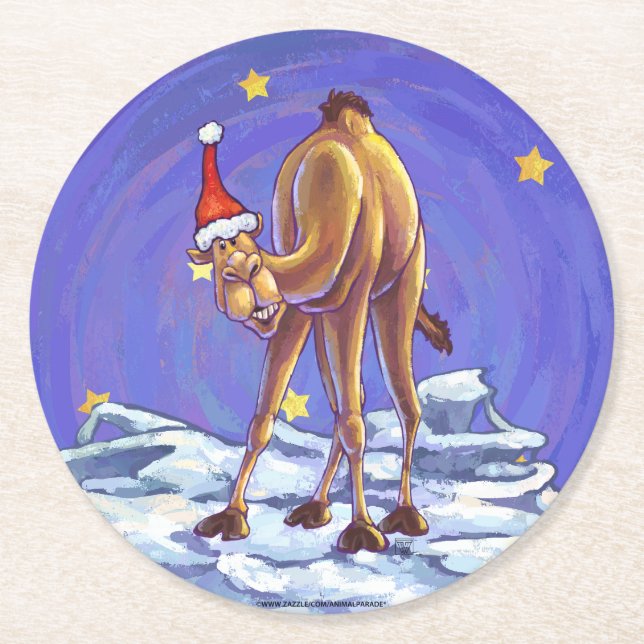 Porta-copo De Papel Redondo Natal do Camel (Frente)