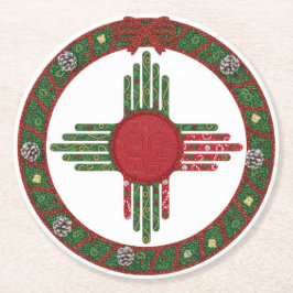 Porta-copo De Papel Redondo Natal do Sol Zia do Novo México