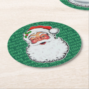 Porta-copo De Papel Redondo Natal Papai Noel Pisca Festa Fofa Padrão 6