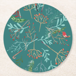 Porta-copo De Papel Redondo Natal Russo Natural