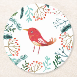 Porta-copo De Papel Redondo Natal Russo Natural