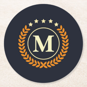 Porta-copo De Papel Redondo Nautical Monogram