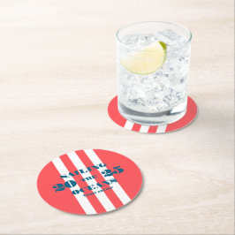 Porta-copo De Papel Redondo Nautical Party Paper Coaster