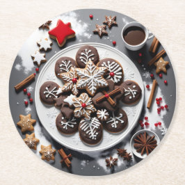 Porta-copo De Papel Redondo navidad 1 - 001