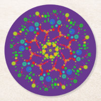 Neon Bubble Orbs Mandala em Deep Purple