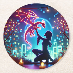 Porta-copo De Papel Redondo  neon dragon trainer