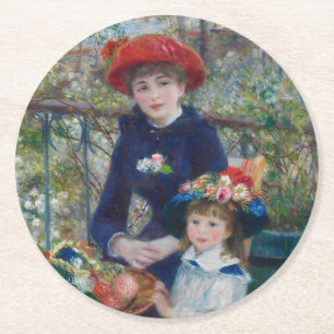 Porta-copo De Papel Redondo No Terraço, Retrato Impressionista, Renoir