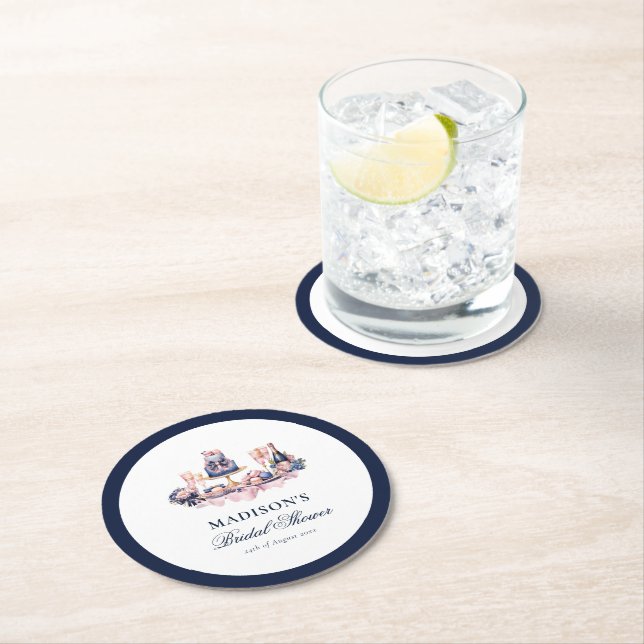 Porta-copo De Papel Redondo Noiva Personalizada Chá de Panela (Insitu)