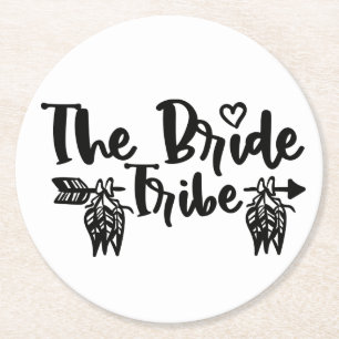 Porta-copo De Papel Redondo Noiva Tribo Casamento Boho Conjunto de Noivas Dami