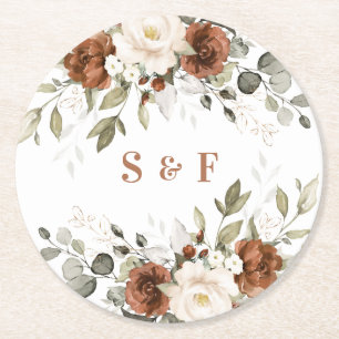 Porta-copo De Papel Redondo Noiva Verde Floral Dourado Casamento