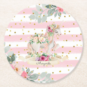 Porta-copo De Papel Redondo Noivado de Menina Encantada de Criatura Magnética