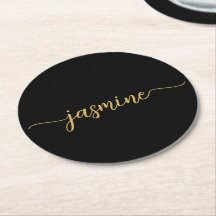 Nome com Monograma Preto e Dourado em Letra de For