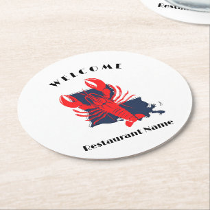 Porta-copo De Papel Redondo Nome personalizado de Louisiana Red Crayfish