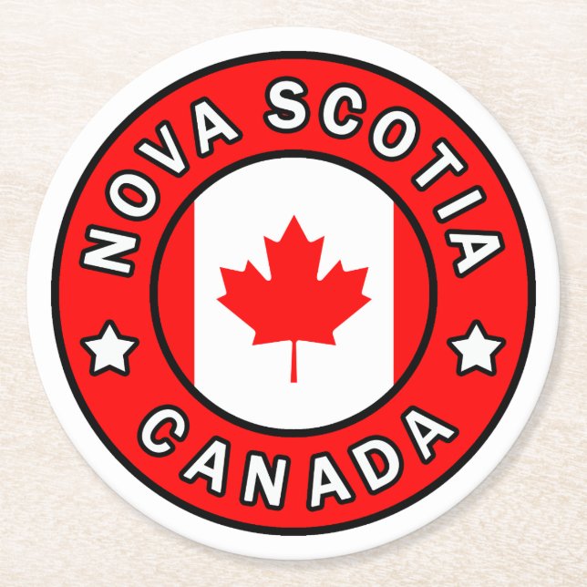 Porta-copo De Papel Redondo Nova Escócia Canadá (Frente)