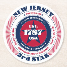 Nova Jersey Red White Blue Typografia Paper Porta