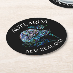 PORTA-COPO DE PAPEL REDONDO NOVA ZEALAND KIWI PAUA