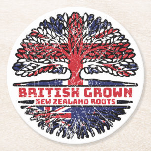 Porta-copo De Papel Redondo Nova Zelândia Uk Reino Unido British Tree Roots