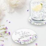Porta-copo De Papel Redondo O amor está no Chá de panela de Flor Selvagem Roxo<br><div class="desc">O amor está nas portas copos de chá de panela de Flor Selvagem para personalizar. A delicada e feminina design botânica é escrita à mão com "o amor está em flor" na elegante caligrafia guiada. Tem uma bonito borda de flores silvestres aquáticas em tons de lilac, lavanda, roxo, rosa e...</div>