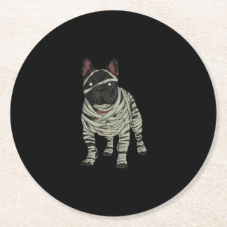 Porta-copo De Papel Redondo O Cachorro Bulldog Francês Mummy Halloween Gift
